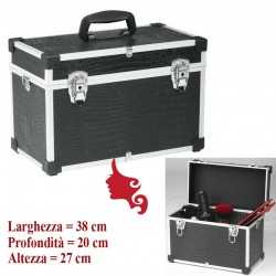 Valigia Beauty Case portattrezzi in Alluminio Rivestita nera