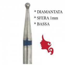 Punta per fresa unghie DIAMANTATA a SFERA 1 mm grana Bassa