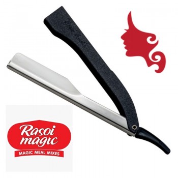 MAGIC Rasoio Rifiniture Mezza Lama Manico Metallico Shavette Professionale