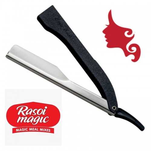 MAGIC Rasoio Rifiniture Mezza Lama Manico Metallico Shavette Professionale