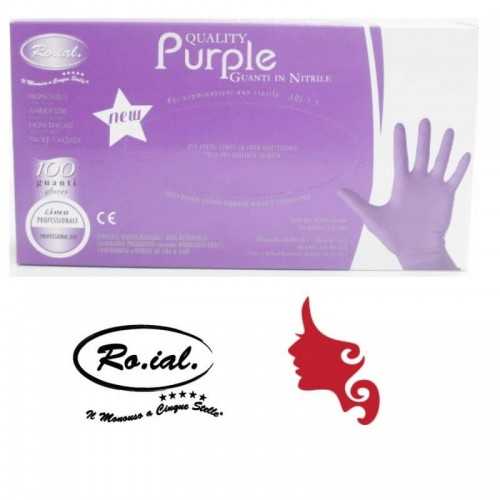 Guanti in NITRILE 5 Stelle Roial 100 pz Professionale Colore PURPLE