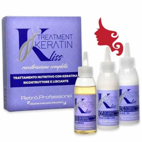 KERATIN LISS Treatment Kit Retrò 3 x 100 ml Trattamento cheratina Lisciante