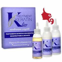 KERATIN LISS Treatment Kit Retrò 3 x 100 ml Trattamento cheratina Lisciante