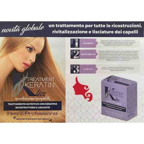KERATIN LISS Treatment Kit Retrò 3 x 100 ml Trattamento cheratina Lisciante