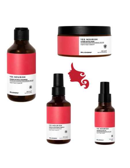 Essentials YES NOURISH Promo Prova 4 pezzi Elgon Nutriente Capelli Secchi Devitalizzati