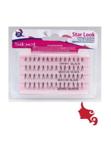 Ciglia Finte STAR LOOK 3 Lunghezze Black Sibel a Ciuffetti
