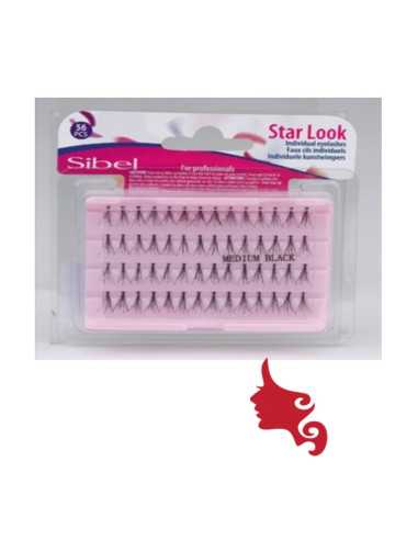 Ciglia finte STAR LOOK Medium Black Sibel a Ciuffetti