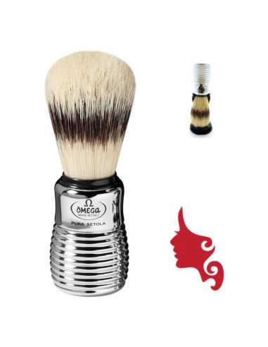 Pennello Barba Omega 80280 in Pura Setola Effetto Tasso con Supporto