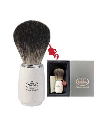 Pennello Barba Omega 6711 Tasso Nero Manico Legno Frassino