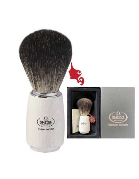 Pennello Barba Omega 6711 Tasso Nero Manico Legno Frassino