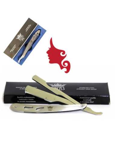 ESTAS Rasoio Barba Mezza Lama Rifiniture Acciaio Inox