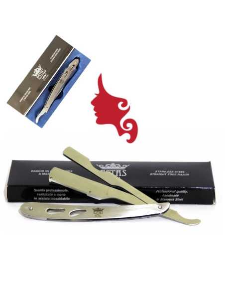 ESTAS Rasoio Barba Mezza Lama Rifiniture Acciaio Inox