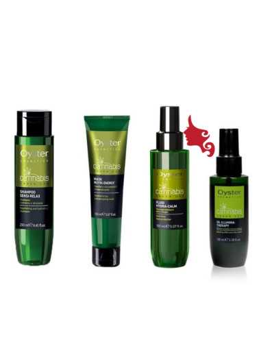 CANNABIS Green Lab KIT Prova Shampoo - Mask - Fluid - Oil 4 pezzi Oyster