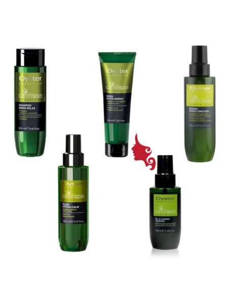 CANNABIS Green Lab KIT Prova Shampoo - Mask - Serum - Fluid - Oil 5 pezzi Oyster