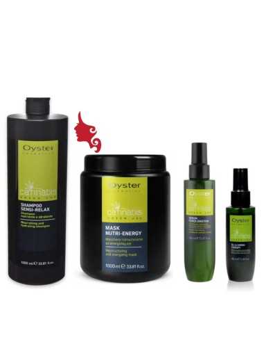 CANNABIS Green Lab KIT Salone Shampoo - Mask - Serum - Oil 4 pezzi Oyster