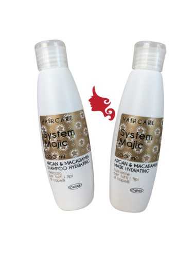 Kit Viaggio Argan & Macadamia System Majic 2x100ml Benefici Oro Liquido