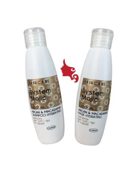 Kit Viaggio Argan & Macadamia System Majic 2x100ml Benefici Oro Liquido