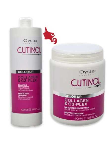 Kit Rigenerante Oyster Cutinol Plus Color Up - Shampoo + Maschera 1000ml