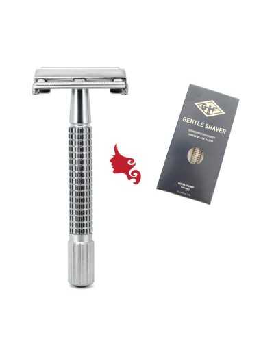 G&F BE GENTLE SHAVER Rasoio Barba Cromato Opaco