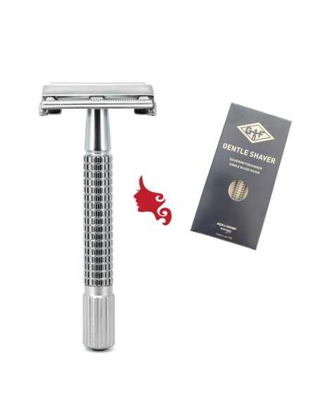 G&F BE GENTLE SHAVER Rasoio Barba Cromato Opaco