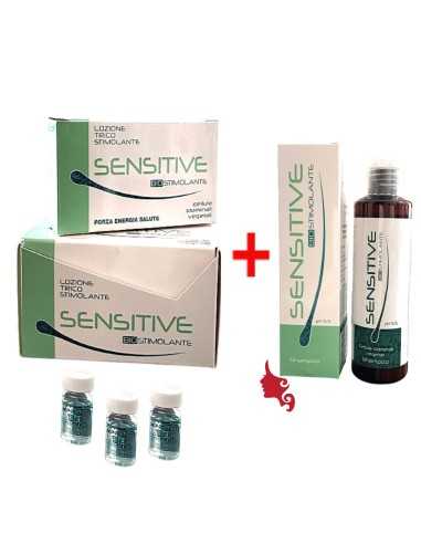 PROMO SENSITIVE 24 Fiale Anticaduta + Shampoo Sweet Cellule Staminali Vegetali