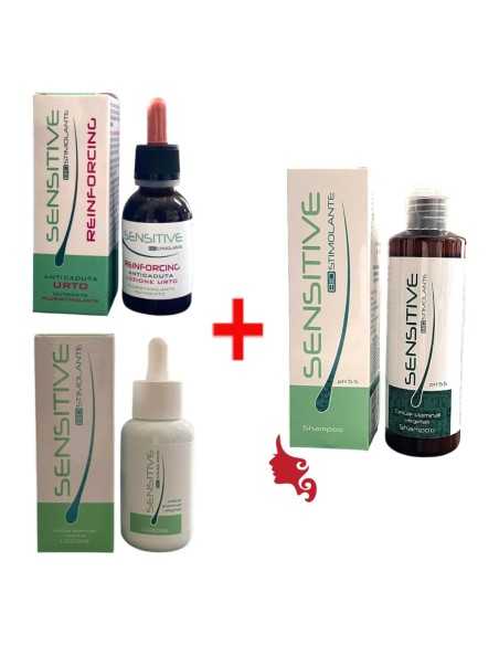 KIT SENSITIVE Lozione Urto + Mantenimento + Shampoo Sweet Cellule Staminali Vegetali
