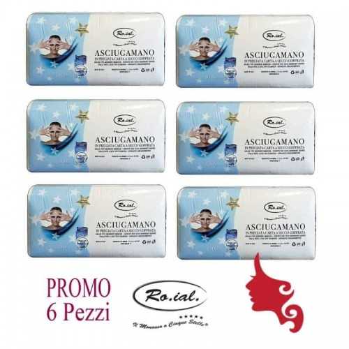 Asciugamani CARTA A SECCO 45X85 PROMO 6 pz conf. 100 pz 5 Stelle Roial